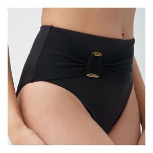 TRINA TURK SWIM Monaco Belted High Waist Swim Bottom in Black NWT